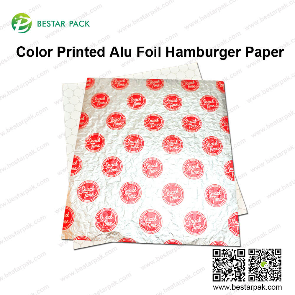 Kertas hamburger ali foil cetak warna