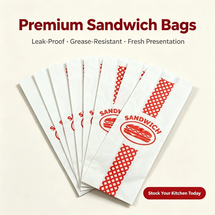 Kantong Kertas Sandwich Cetak Premium yang disesuaikan
